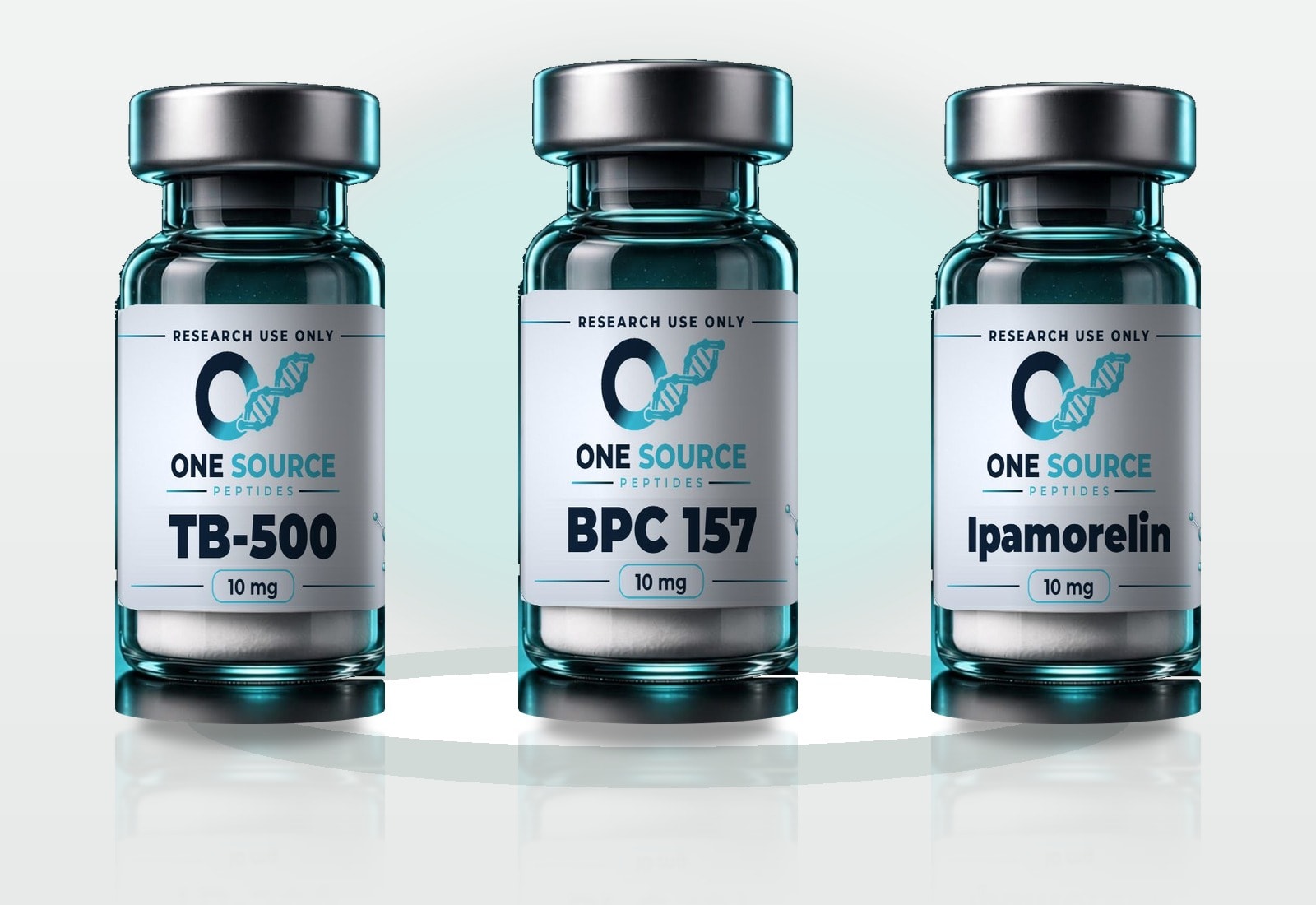 BPC-157 and TB-500 and Ipamorelin research vials