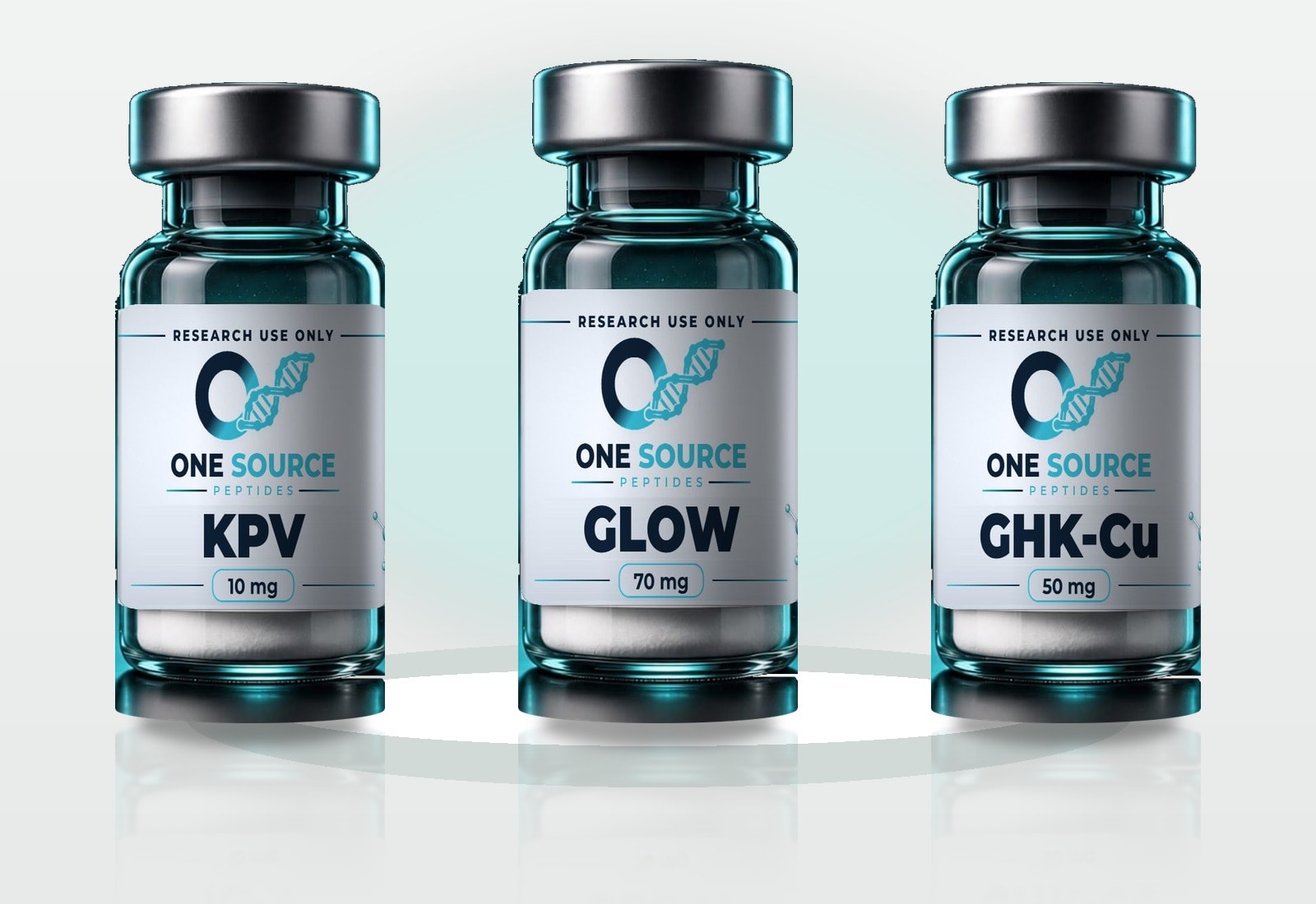 GLOW and GHK-Cu and KPV research vials